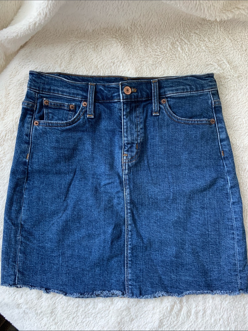 J. Crew Mercantile Classic Dark Blue Denim Mini Skirt - Women's